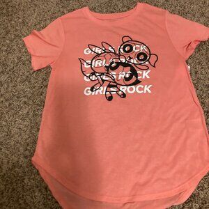 Powerpuff Girls T Shirt Large 10-13 Salmon Pink Cartoon Network Girls Rock